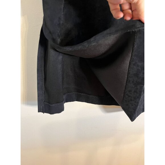 Retro Suede Maxi Skirt Black L Classic Festive Holiday Preppy Boho Western 80s - Picture 4 of 9